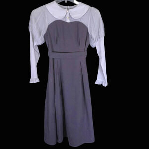 Titty & Co. Dress Size Medium Pearl Buttons Peter Pan‎ Collar Sheer Sleeves